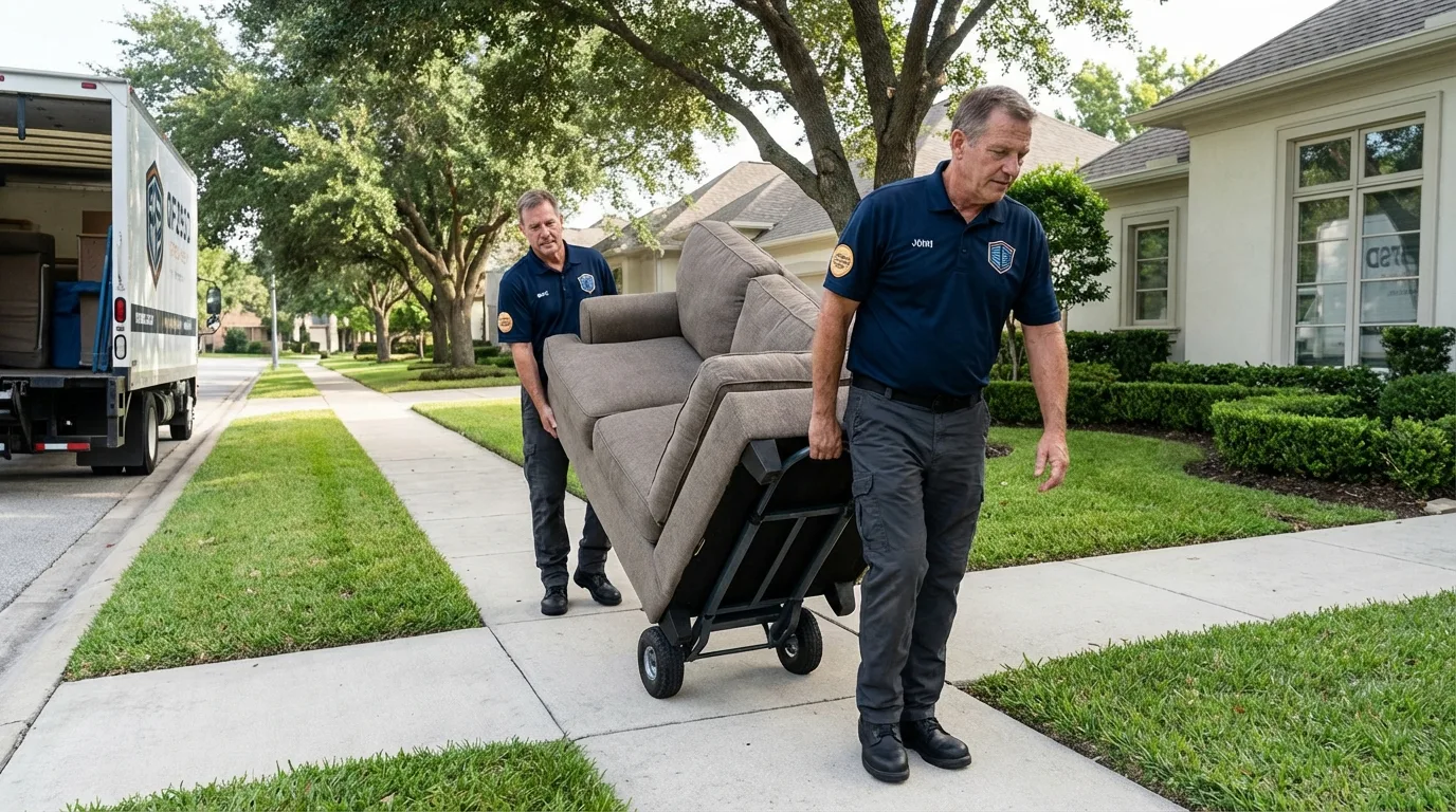 Local residential moving crew loading furniture in Roswell, NM